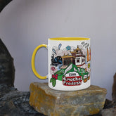 Discovering India - Himachal Pradesh - Doodle Art Ceramic Mug With Color Handle
